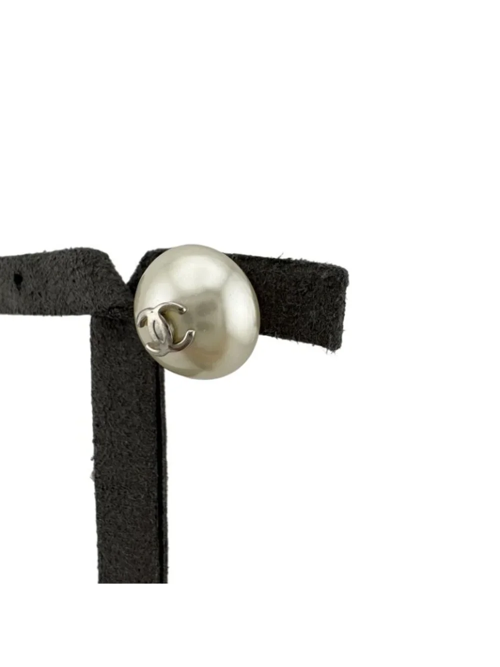 Chanel CC Logo Faux Pearl Earrings One Side Only 98P Metal White Silver